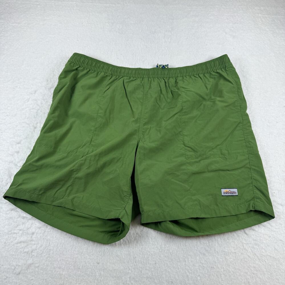Orvis Swim Trunks Mens Size XL Green Lined Quick Dry Elastic Waist Drawstring